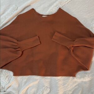 Altar'd State Terracotta Batwing Longsleeve Knit Top